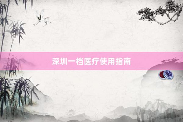 深圳一档医疗使用指南