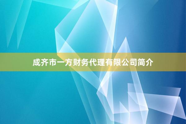 成齐市一方财务代理有限公司简介